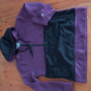 NWOT Champion Purple Colorblock Half Zip Hoodie Small